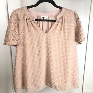 Anthropologie One September Cora Clip dot blouse S